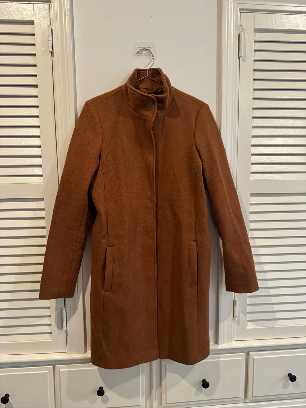 Old Navy Womens Soft Brushed Funnel Neck Coat medium tall - Picture 2 of 14
